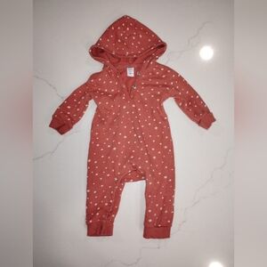 Nordstrom Cozy Kids Hooded One Piece - Rust Size 6 Months